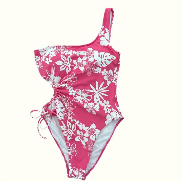 NWT Roxy One Shoulder One Piece Swimsuit Cutout Size Medium Beach Classic NEW - Picture 12 of 16